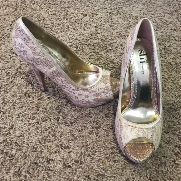 Shi by JOURNEYS Shoes - Glitter peep toed heels